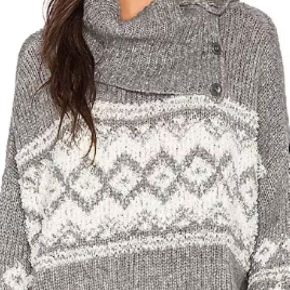 Free People Sweaters - Free People Cowl Neck Fair Isle Sweater Medium